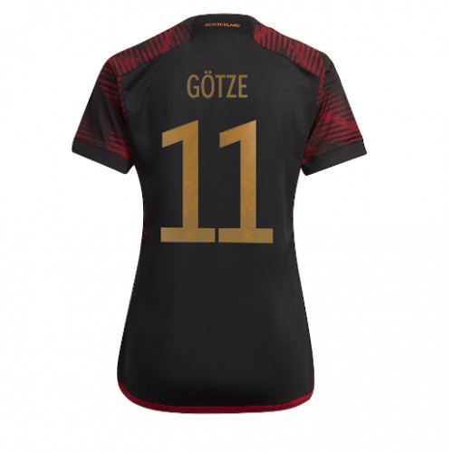 Tyskland Mario Gotze #11 Bortedrakt Kvinner VM 2022 Kortermet Tyskland Mario Gotze #11 Bortedrakt Kvinner VM 2022 Kortermet